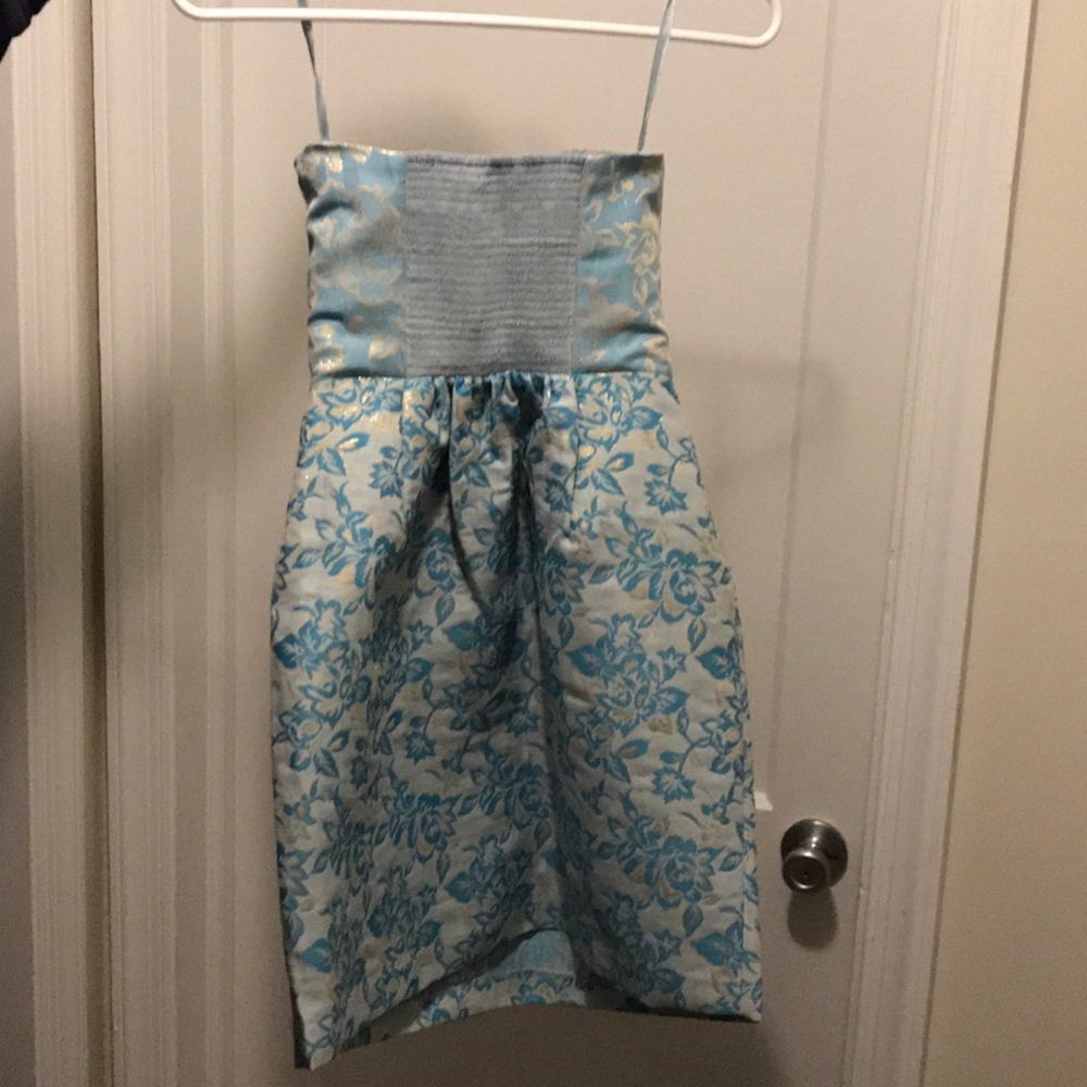 Blue and gold formal dress